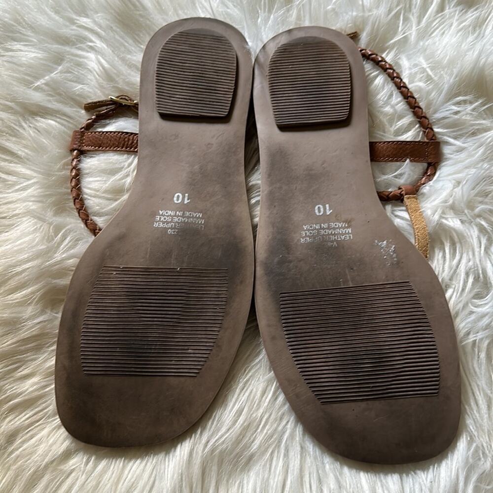 B.O.G. Collective | Lively Cognac Braided Leather Sandal Size 10 - Picture 3 of 6